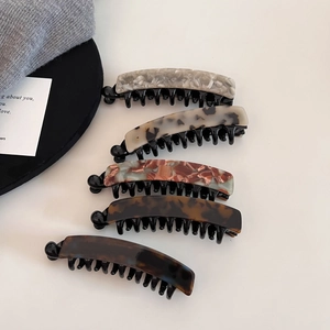 Koreanischer Stil Celluloseacetat Bananenspange Schildpatt Marmor Muster Haarklammer Für Damen Mode Rutschfest Haarschmuck