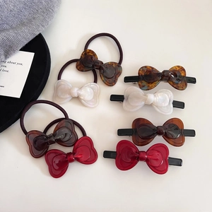 Korean Sweet Bow Cellulose Acetate Hair Clip Elegant Vintage Hair Ties For Women Girls Fashion Daily Hair Accessories
