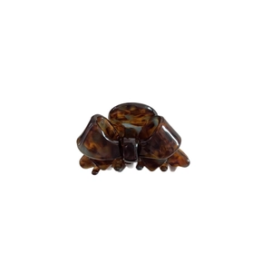 Sweet acetate bow hair claw clip with classic tortoiseshell pattern for princess hairstyles
