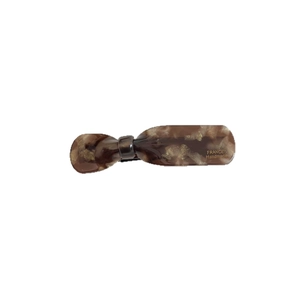 Elegant tortoise shell acetate bow hair clip with gold glitter and handmade finish