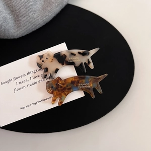 Barrettes à cheveux chat mignonnes en acétate avec motifs écaille de tortue et marbre