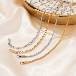 Collane a catena serpente regolabili in acciaio inossidabile oro e argento su seta
