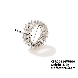 Details zu 0,8 cm Breite und 1,6 cm Innendurchmesser des silbernen Zirkonia Rings