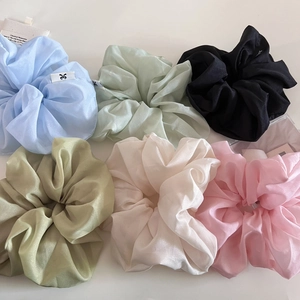 Chouchou en Organza Miroitant Grand Lien Cheveux Plissé Style Coréen Doux Bandeau Cheveux Élastique Femme Accessoires Coiffure