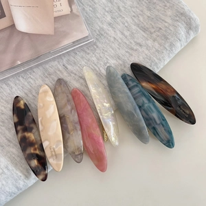 French Vintage Acetate Marble Pattern Hair Clip For Women Elegant Leopard Barrette Minimalist Alloy Hairpin Accessories