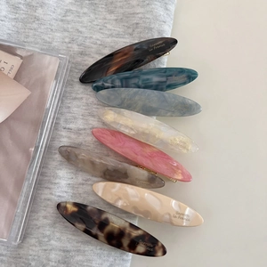 French vintage acetate hair clip set with 8 marble and tortoiseshell patterns