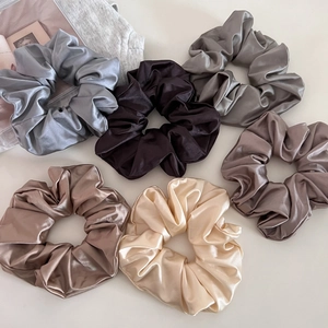 French Style Satin Scrunchies For Women High Elasticity Simple Solid Color Oversized Hair Tie Glossy Hair Accessories Elegant Ponytail Holder