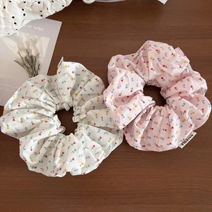 Sweet Floral Lace Scrunchies Fresh Korean Style Hair Ties Large Elastic Ponytail Holders For Women Girls Hair Accessories