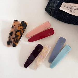 Set of 8 colorful acetic acid hair clips in tortoiseshell and marble patterns