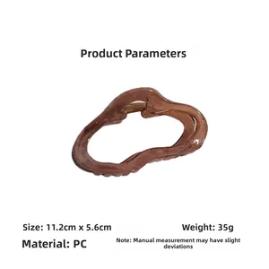 Detail showing dimensions of large coffee brown translucent cloud hair claw clip