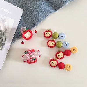 Barrettes à Cheveux Mignonnes en Forme de Pomme Mini Pinces à Cheveux aux Fruits Doux et Pinces à Bec de Canard pour Femmes Filles