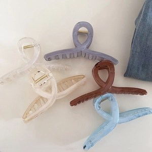 Lot de 5 grandes pinces à cheveux aux couleurs gelée, blanc, violet, ambre et bleu