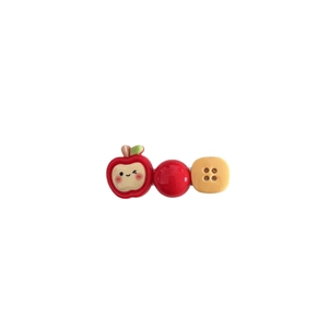Barrette à cheveux pomme rouge et bouton jaune mignonne pour filles style princesse