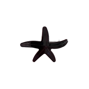 Vintage acetate starfish hair clip in glossy black finish for elegant hairstyling