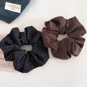 Set of leopard print and polka dot oversized scrunchies in y2k aesthetic style