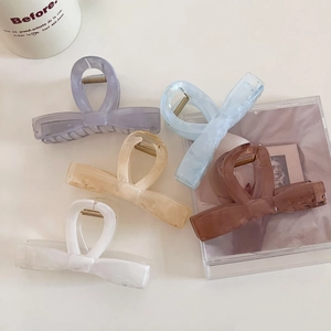Lot de 5 pinces à cheveux élégantes en acétate avec texture marbrée et tons pastels