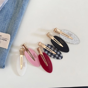 Elegant Oval Acetate Hair Clips No Trace Duckbill Side Clips Geometric Resin Hairpins Hair Accessories For Women