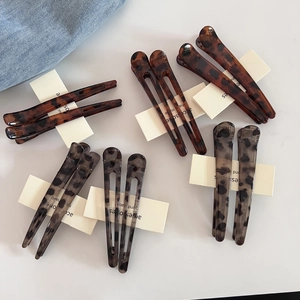 Set di fermagli per capelli vintage in tartaruga e leopardo in marrone e grigio