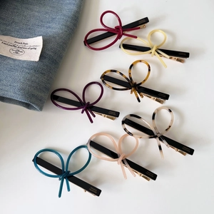 French Style Acetate Bowknot Hair Clip Vintage Handmade Duckbill Clip Elegant Side Clip Hair Accessories For Women