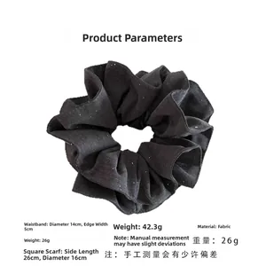 Détails des spécifications de taille pour chouchous gris scintillants à motifs de points
