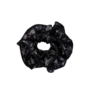 Elegant ink dye oversized scrunchie with marble pattern for classic Chinese style buns