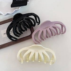 French Style Large Dragon Bone Hair Claw High Gloss Resin Shark Clip Elegant Minimalist Hair Accessories For Women Thick Hair
