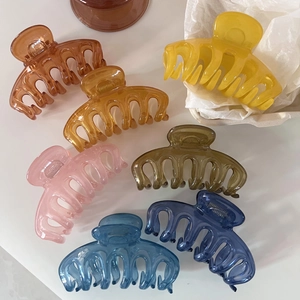 Minimalist jelly colored claw clips in six varied colors for long hair styling