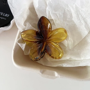French vintage amber flower hair claw clip for women in elegant gift packaging