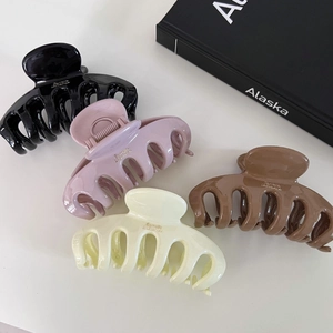 Grande Pince Crabe en Résine Brillante Minimaliste pour Femmes Style Français Pince à Cheveux Accessoires Quotidien