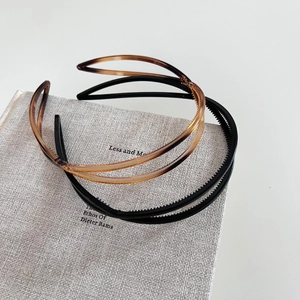 Minimalistisch Harz Doppelschicht Haarreif Mit Zähnen Rutschfest Koreanischen Stil Schildpattmuster Haarband Damen Accessoires