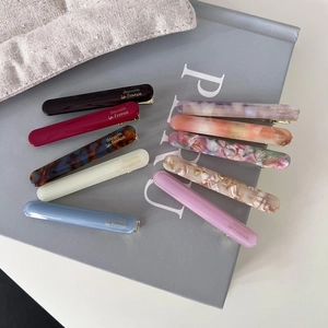 Lot de 10 barrettes à cheveux minimalistes en acétate aux motifs marbrés variés