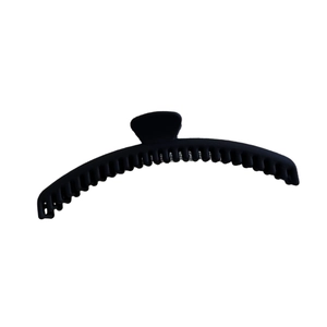 Matte black large hair claw clip with dense teeth for thick hair in minimalist design