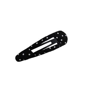 Chic black and white polka dot fabric cloud-shaped BB hair clip for women stylish hair accessory