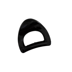 Minimalist black glossy geometric triangle hair claw clip for elegant bun hairstyles
