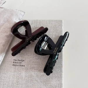 Chocolate brown and black acetate medium hair claw clips set for elegant styling