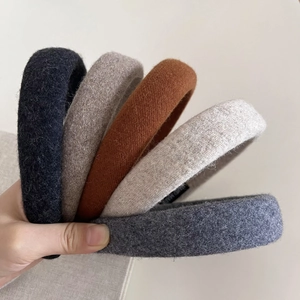 Serre-tête en Éponge Épaissie pour Femmes Automne Hiver Mode Sommet Haut Fait à la Main en Tissu Texture Laine
