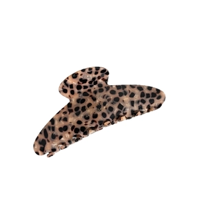 French style leopard pattern acetate hair claw clip with golden Barrette La France text