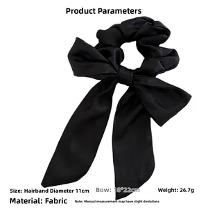 Tabella taglie dettagliata per elastico in raso nero con fiocco di 18x22cm e diametro 11cm