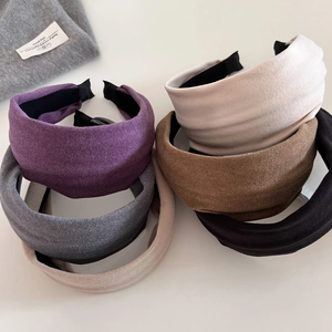 Fashion Solid Color Wide Thickened Sponge Headband Retro Autumn Winter Hair Accessories Women Girls Daily Comfort Hairband