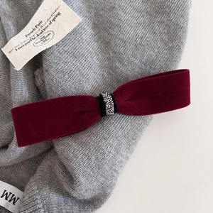 Elegante fermaglio per capelli vintage in velluto rosso con strass scintillanti