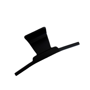 Minimalist matte black hair claw clip with wide grip design on a clean white background