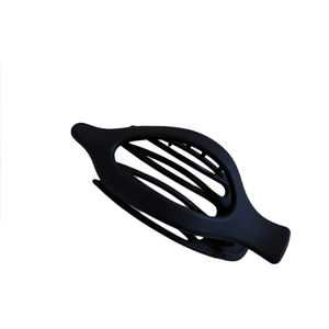 Minimalist matte black oval banana hair clip with sleek hollow design for women