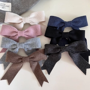Lot de 7 barrettes nœuds en tricot de style coréen aux couleurs variées et textures