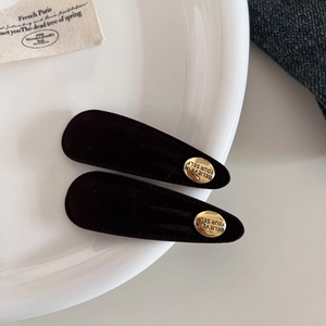 Französische Retro-Haarspangen aus Samt mit goldenem Believe-Schriftzug für Damen