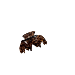 Elegant tortoiseshell acetate M-shaped mini hair claw clip for half-up hairstyles