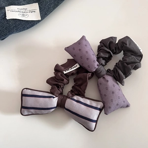 Lot de chouchous à nœuds fleuris et rayés de style vintage pour coiffures élégantes
