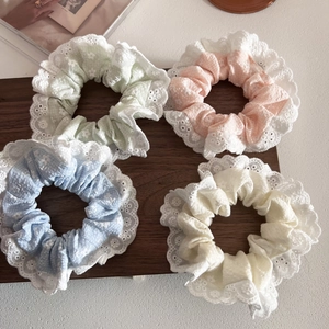 Elastici per Capelli con Bordo in Pizzo a Fiori Dolci Stile Coreano in Tessuto per Donna Ragazze Accessori per Capelli