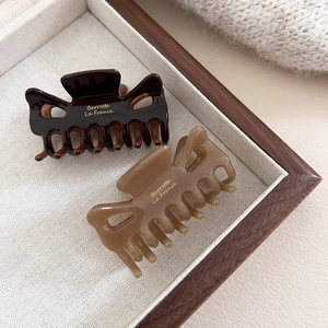 Élégante Pince à Cheveux Crabe en Acétate Noeud Ajouré Style Français Mode Coréenne Marron Écaille de Tortue Fait à la Main Femme