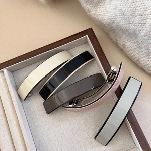 Minimalist Acetate Spring Hair Clip French Glossy Rectangle Arc Hair Barrette Elegant Ponytail Holder For Women Hair Accessories