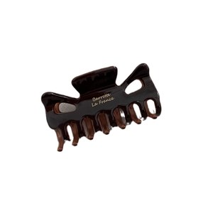 Pince à cheveux nceud motif écaille de tortue marron avec texte doré Barrette gravé